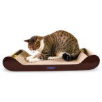 60cm Brown Cat Scratch Board with Toy & Catnip — Durable Recyclable Cardboard