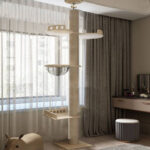Solid Wood Ceiling Cat Condo A (250‑270 cm) w/ Space Capsule