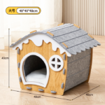 [X'MAS SPECIAL] Semi-Closed Felt Cat Nest – Size L Cozy Modern Cat House