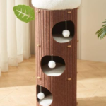 Coffee Tree 2-Layer Multi-Level Cat House – Premium Hard Felt Cat Tunnel, Scratching Board & Nest