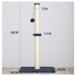 88 cm Dark Grey Cat Scratching Post / Pole – Plush & Sisal
