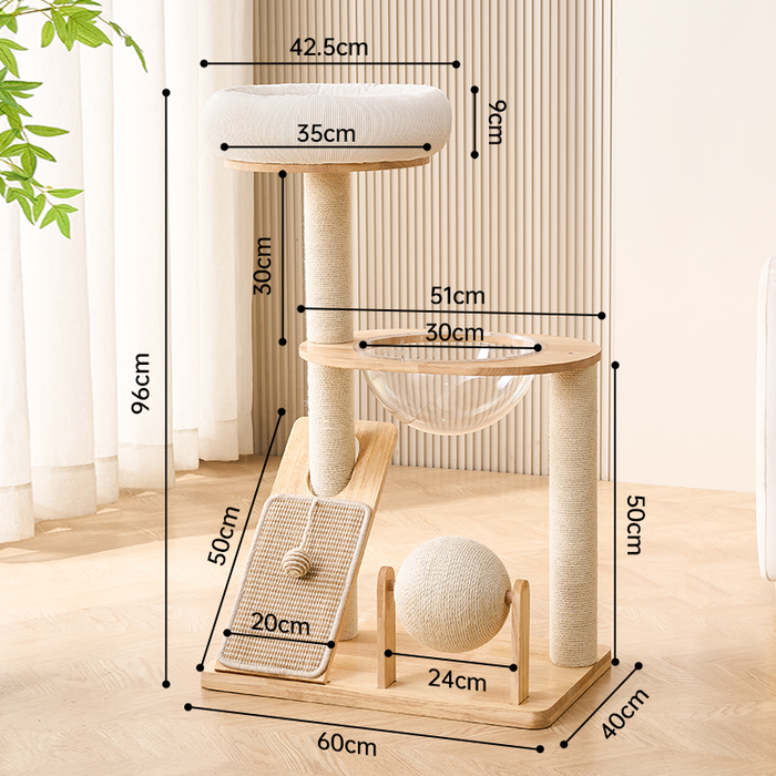 253236b2089a060c2861a5dad2fc274a_700x700 96 cm Solid Wood Cat Playground | Cat Tree, Condo & Scratching House - Image 1