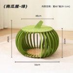 Green Pumpkin Nest Cat House – Semi-Closed Felt Cat Bed for Cozy Comfort