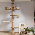 Solid Wood Ceiling Cat Condo C (250‑270 cm) w/ Space Capsule