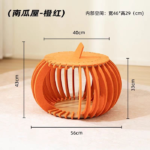 Orange Pumpkin Nest Cat House – Semi-Closed Felt Cat Bed for Cozy Comfort