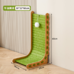 Green L-Shaped Felt Cat Scratch Board – Wear-Resistant Vertical Cat Scratcher Toy