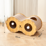 Cream Felt Cat House – Super Large Telescope Design with Scratcher & Hideaway Bed