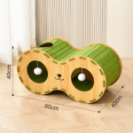 Green Felt Cat House – Super Large Telescope Design with Scratcher & Hideaway Bed