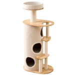 127cm Axis Signature Solid Wood Cat Condo Tower with Scratching Posts & Platforms