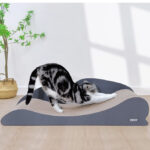 70cm Grey Wood Lounger Cat Scratch Board & Scratch Bed