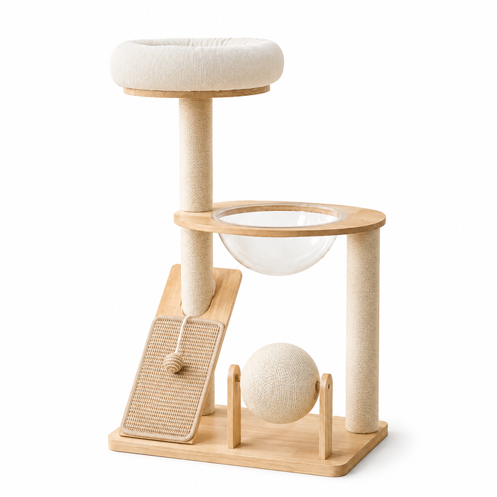 Sonia 94cm Solid Wood Cat Playground | Cat Tree, Condo & Scratching House - Image 1