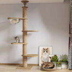Solid Wood Ceiling Cat Condo B (250‑270 cm) w/ Space Capsule