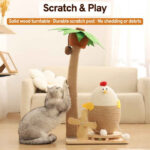 Island Tiki Tales Coconut Tree Rotating Chicken Cat Toy & Scratching Board