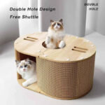 Double Holes Cat Tunnel – Integrated Scratch Board & Cat House Nest (Wear-Resistant)