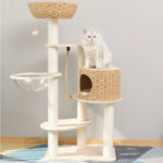 140 cm Luna Loft Premium Solid Wood Cat Condo – Large Cat Tree Scratching House