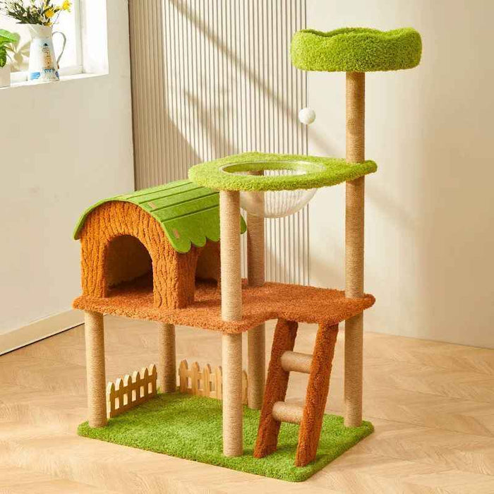 sg-11134207-824gu-mezbzaiku9l6b6_700x700 123cm Purr & Play Cottage Solid Wood Cat Condo & Scratching Posts - Image 1